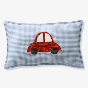 Service Clients Dédié Coussin En Seersucker à Sequins Réversibles EN VOITURE SIMON Bleu – Vertbaudet 15