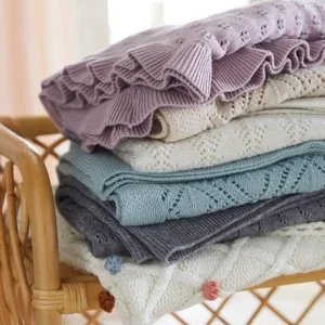 mode pas chere Couverture Bébé En Tricot écru Chiné – Vertbaudet 10