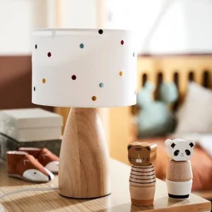 vente pas cher Lampe De Chevet Pois Brodés Beige / Multicolore – Vertbaudet 16