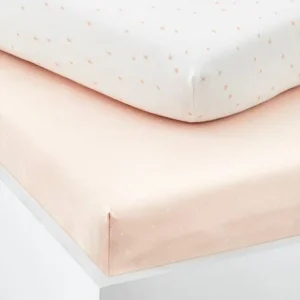 Lot De 2 Draps-housses Bébé En Coton Rose Pâle – Vertbaudet magasin en ligne france 6