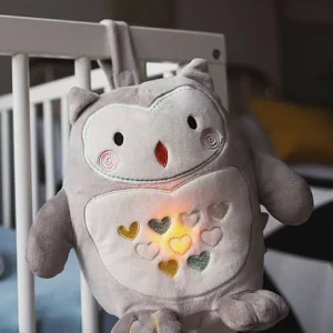 Peluche Aide Au Sommeil Rechargeable TOMMEE TIPPEE Ollie La Chouette Gris Clair/blanc – Tommee Tippee soldes magasin 16