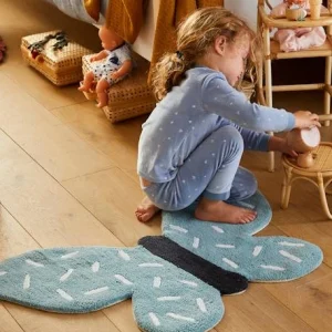 design à la mode Tapis En éponge Papillon Bleu/blanc – Vertbaudet 18